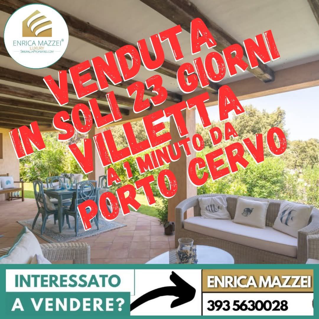 Villetta in vendita a un minuto da Porto Cervo: arredata, vista mare, giardino privato e pronta da vivere